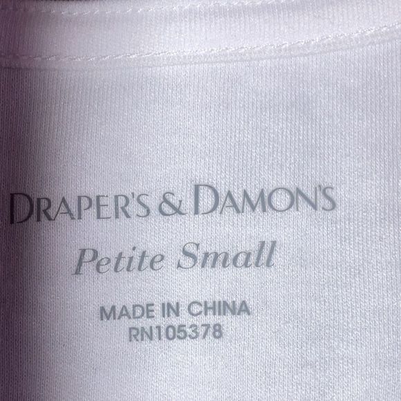 EUC Damon and Drapers White Small Petite TunicTop - Picture 4 of 9